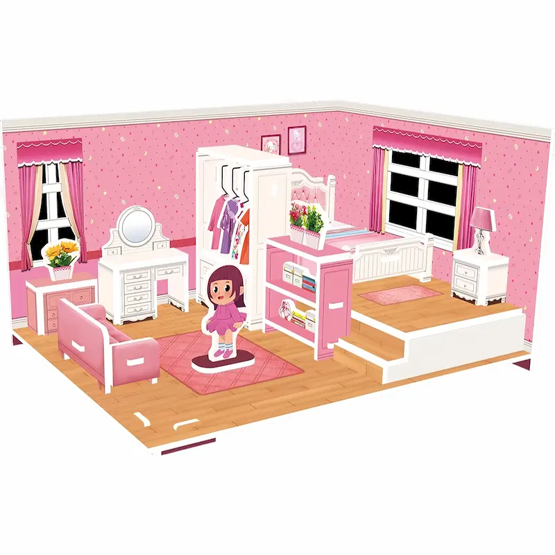 Pink Bedroom 3D Puzzle for Kids 1 Pink Bedroom 3D Puzzle for Kids