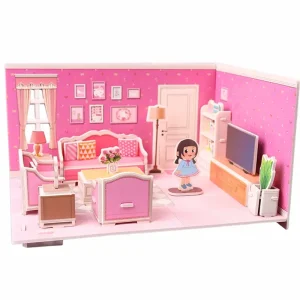 Home 46 Pink Living Room 3D Puzzle for Kids
