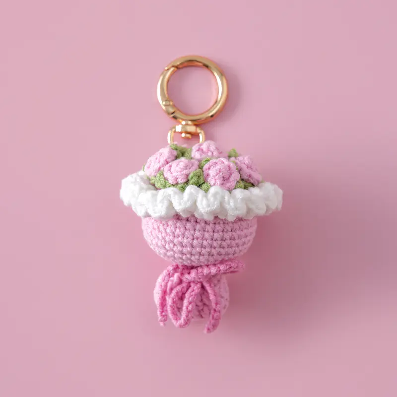 Mini Crochet Flower Bouquet Keychain 6 Mini Crochet Flower Bouquet Keychain - Image 6