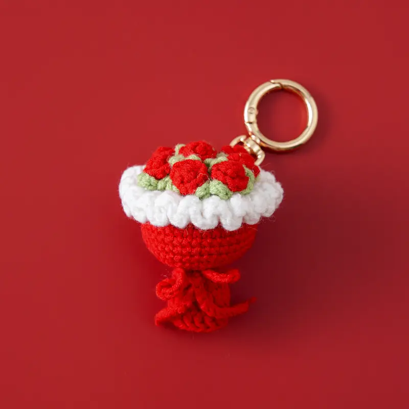 Mini Crochet Flower Bouquet Keychain 3 Mini Crochet Flower Bouquet Keychain - Image 3