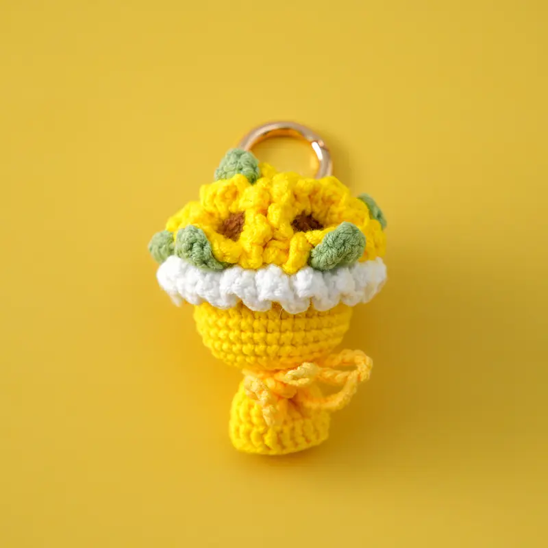 Mini Crochet Flower Bouquet Keychain 8 Mini Crochet Flower Bouquet Keychain - Image 8