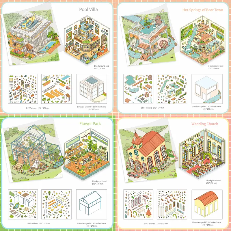 3D Stickers – Flower Park 1 3D Stickers – Flower Park