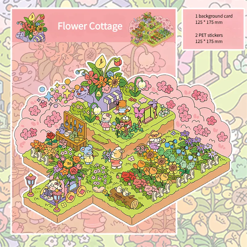 3D Stickers – Flower Cottage 2 3D Stickers – Flower Cottage - Image 2