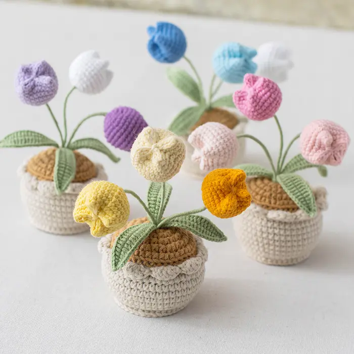 Crochet Tulip Plant Ornament 1 Crochet Tulip Plant Ornament
