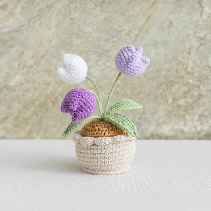 Crochet Tulip Plant Ornament 3 Crochet Tulip Plant Ornament - Image 3