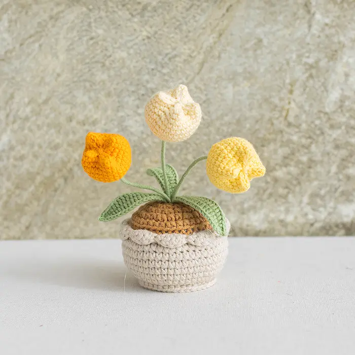 Crochet Tulip Plant Ornament 4 Crochet Tulip Plant Ornament - Image 4